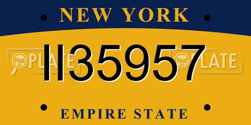 II35957 New York License Plate