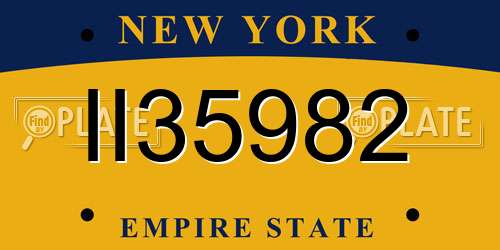 II35982 New York License Plate
