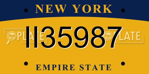 II35987 New York License Plate