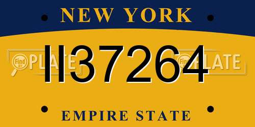 II37264 New York License Plate
