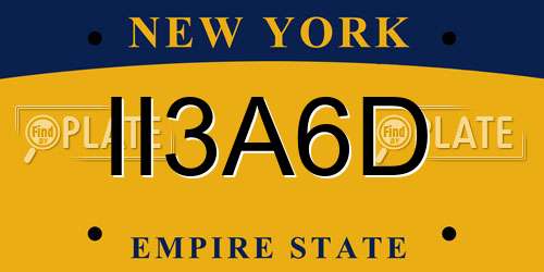 II3A6D New York License Plate