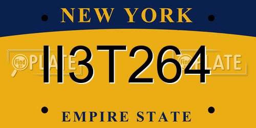II3T264 New York License Plate