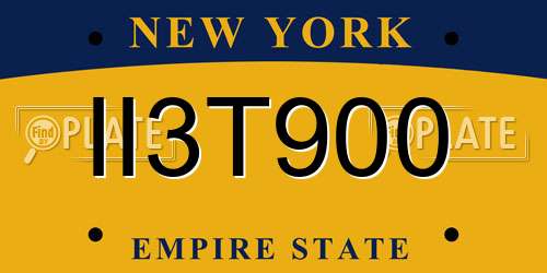 II3T900 New York License Plate