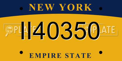 II40350 New York License Plate
