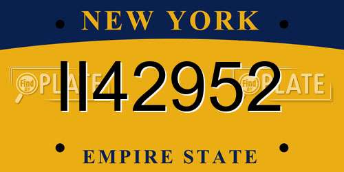 II42952 New York License Plate