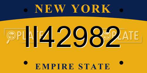 II42982 New York License Plate