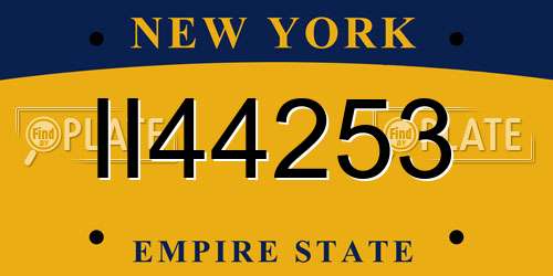 II44253 New York License Plate
