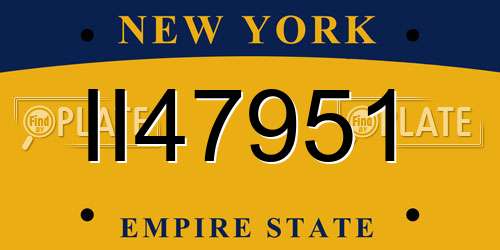 II47951 New York License Plate