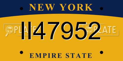 II47952 New York License Plate