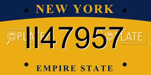 II47957 New York License Plate
