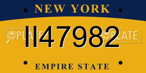 II47982 New York License Plate