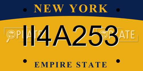 II4A253 New York License Plate