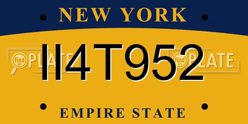 II4T952 New York License Plate