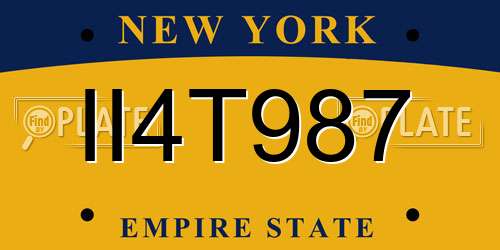 II4T987 New York License Plate
