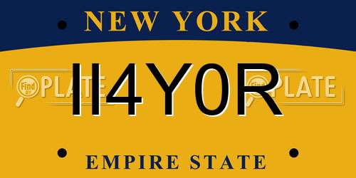 II4Y0R New York License Plate