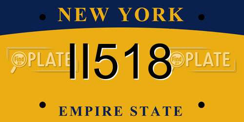 II518 New York License Plate