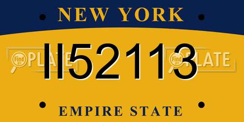 II52113 New York License Plate