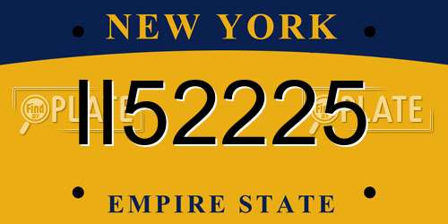 II52225 New York License Plate