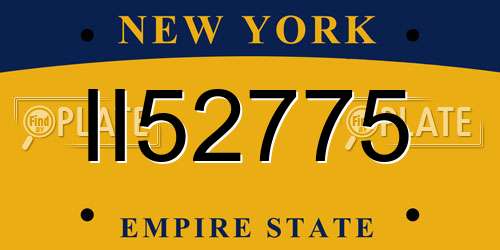 II52775 New York License Plate