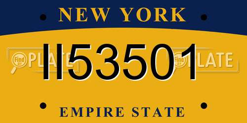 II53501 New York License Plate