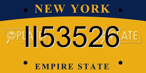 II53526 New York License Plate