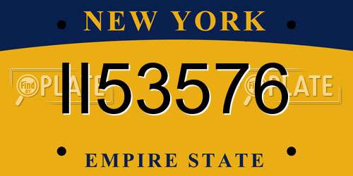 II53576 New York License Plate