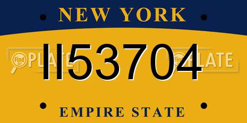 II53704 New York License Plate