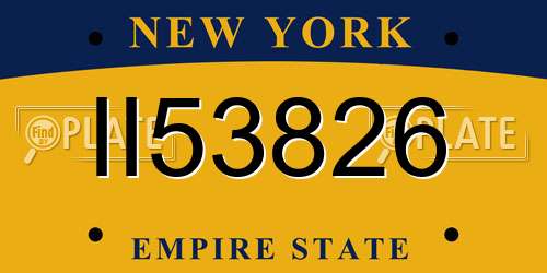 II53826 New York License Plate