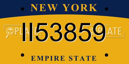 II53859 New York License Plate