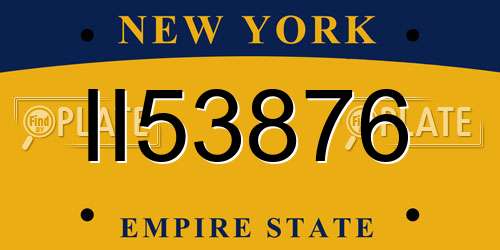 II53876 New York License Plate