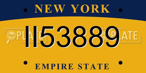 II53889 New York License Plate