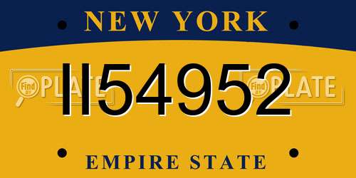 II54952 New York License Plate