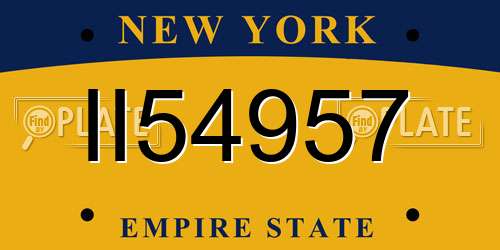 II54957 New York License Plate
