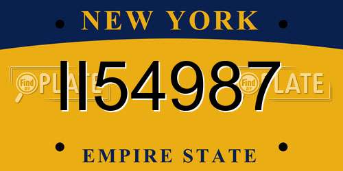 II54987 New York License Plate
