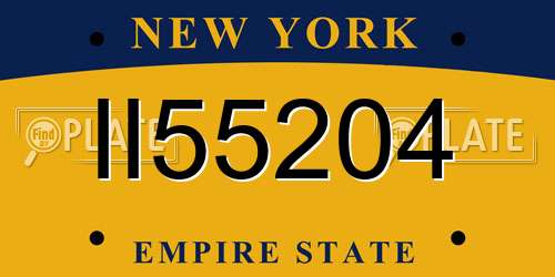 II55204 New York License Plate