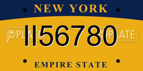 II56780 New York License Plate