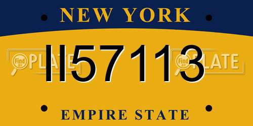 II57113 New York License Plate