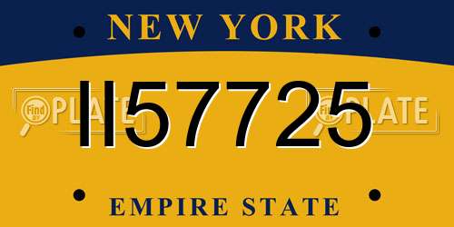 II57725 New York License Plate