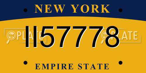 II57778 New York License Plate