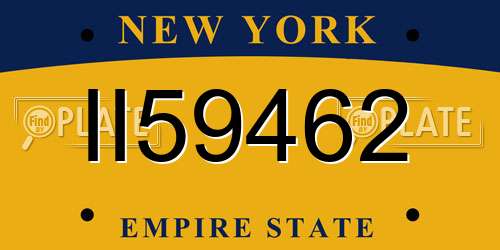 II59462 New York License Plate