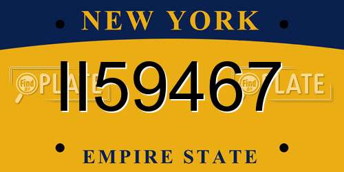 II59467 New York License Plate