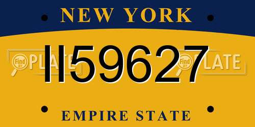 II59627 New York License Plate
