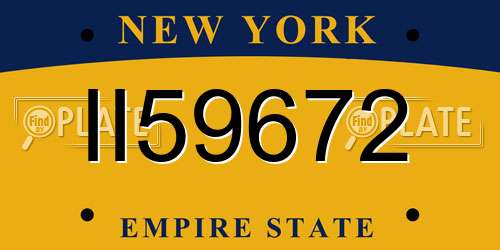 II59672 New York License Plate