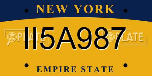 II5A987 New York License Plate