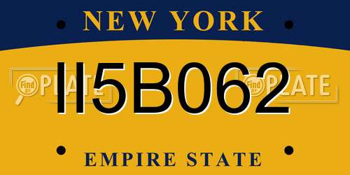 II5B062 New York License Plate