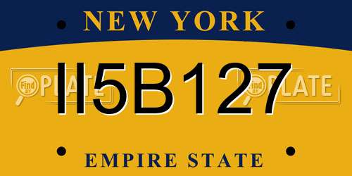 II5B127 New York License Plate