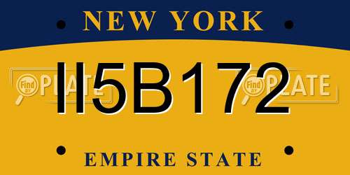II5B172 New York License Plate