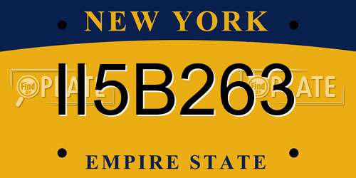 II5B263 New York License Plate