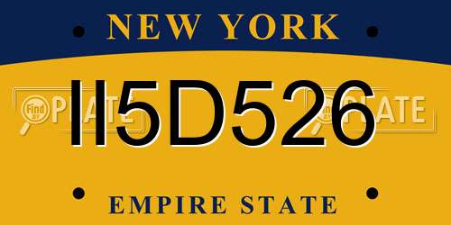 II5D526 New York License Plate