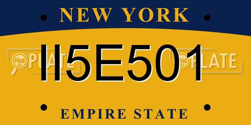 II5E501 New York License Plate